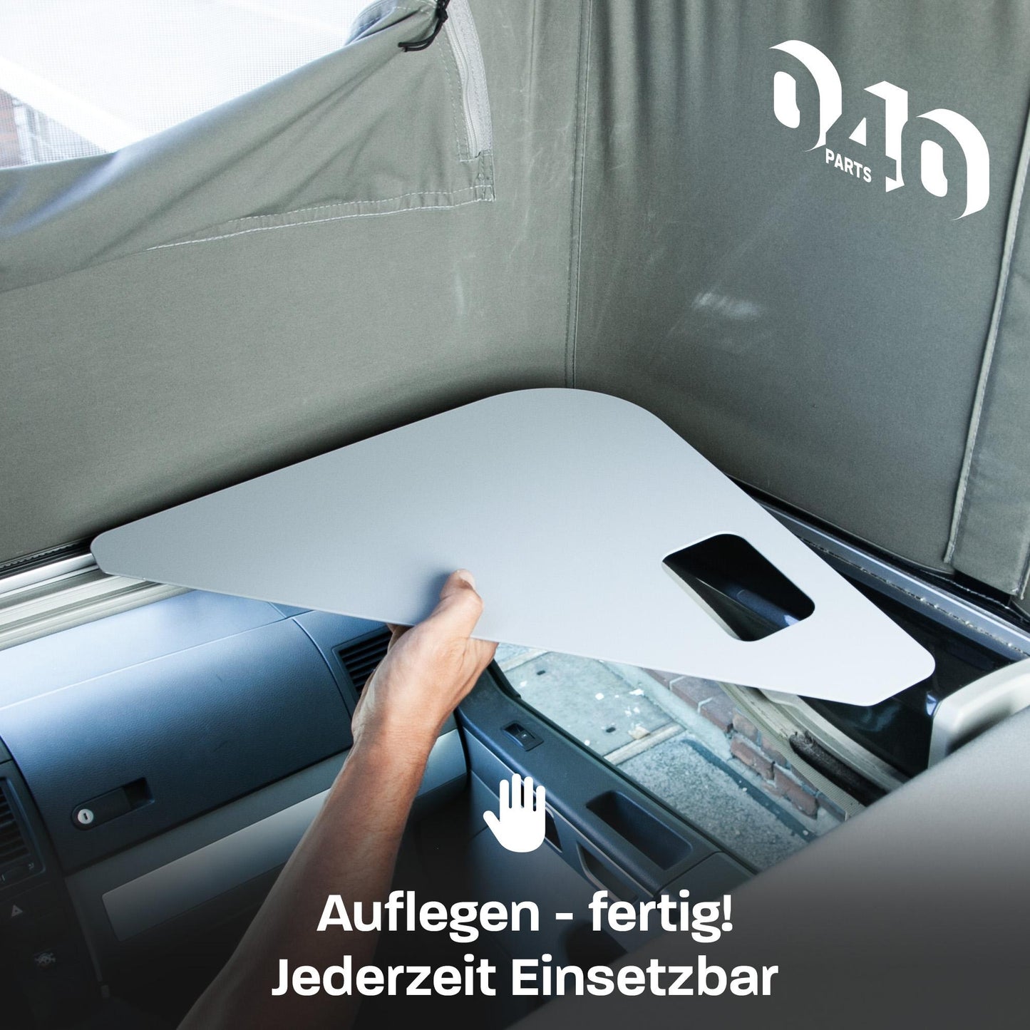 040 parts pelmaņa virsma pelēka VW T5 T6 T6.1 T7 California jumta teltij - plaukts virsma Glabāšana Nodalījums Vairāk glabātuvēs