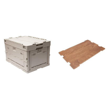 040 Parts Faltbox 65L + passender Holzdeckel - stapelbare Transportbox mit ebener Ablage
