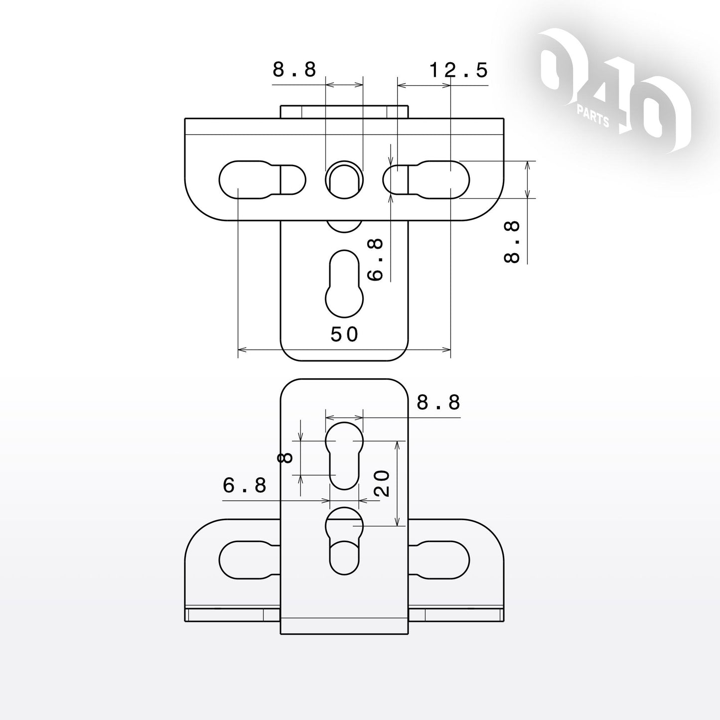 040 parts portaequipajes pie para VW T7, T5, T6, T6.1 California, así como para Transporter y para Multivan con riel en C