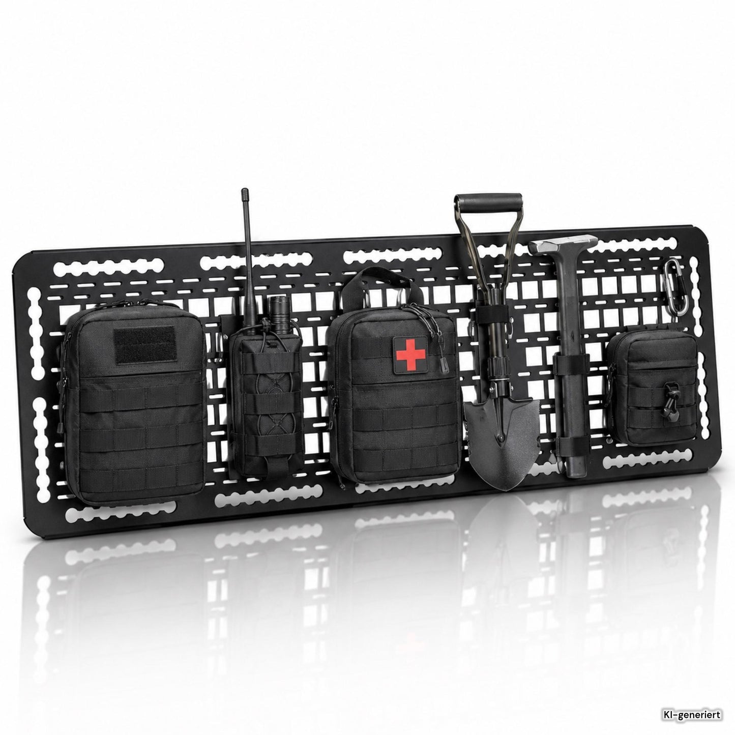 040 Parts Molle Board 130x38cm za nosač bicikala Thule Elite Van XT VeloTrack Frame Sport G2 Molle sustav Airline završci M6 izdužene rupe Sprinter Crafter Transit Van oprema