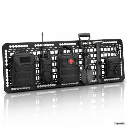 040 Parts Molle Board 130x38cm za nosač bicikala Thule Elite Van XT VeloTrack Frame Sport G2 Molle sustav Airline završci M6 izdužene rupe Sprinter Crafter Transit Van oprema