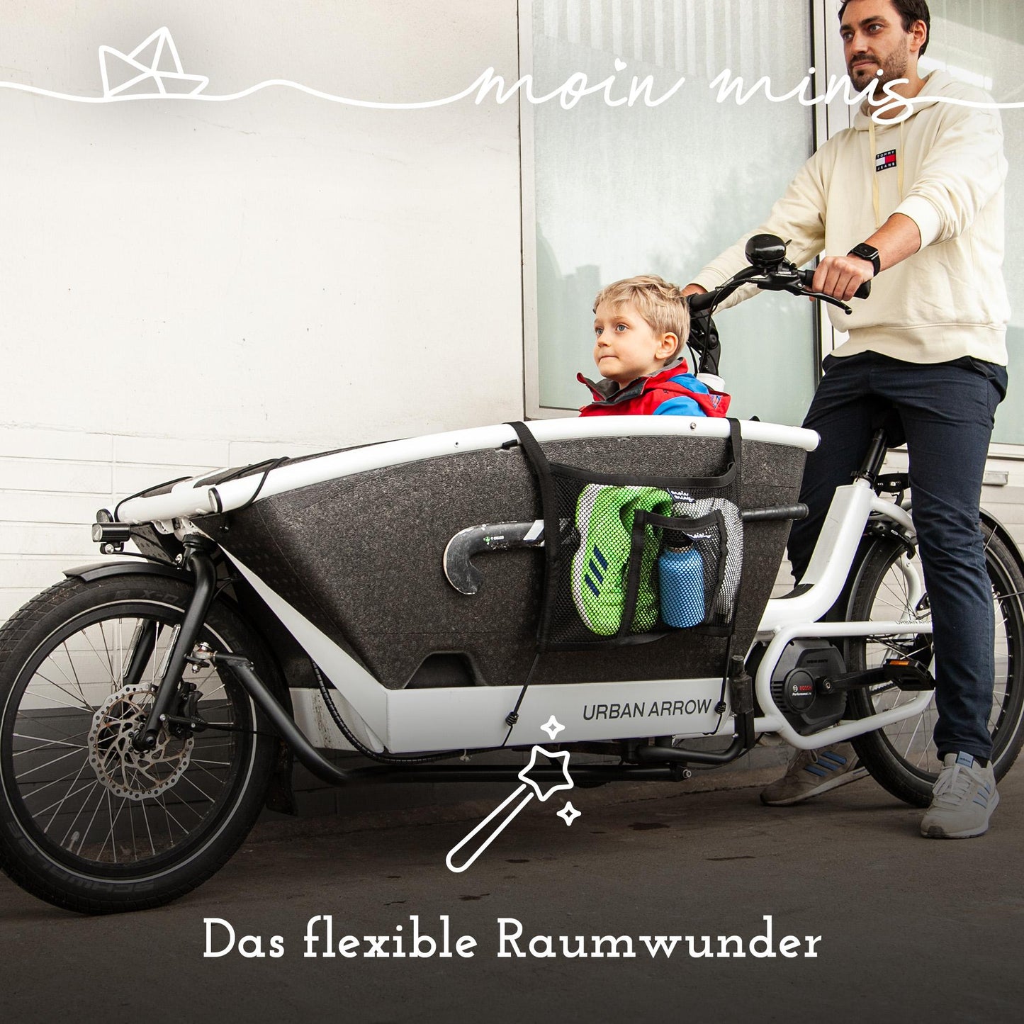 B-Ware: moin minis boční síť na zavazadla pro Urban Arrow Family Lastenrad Fahhrad