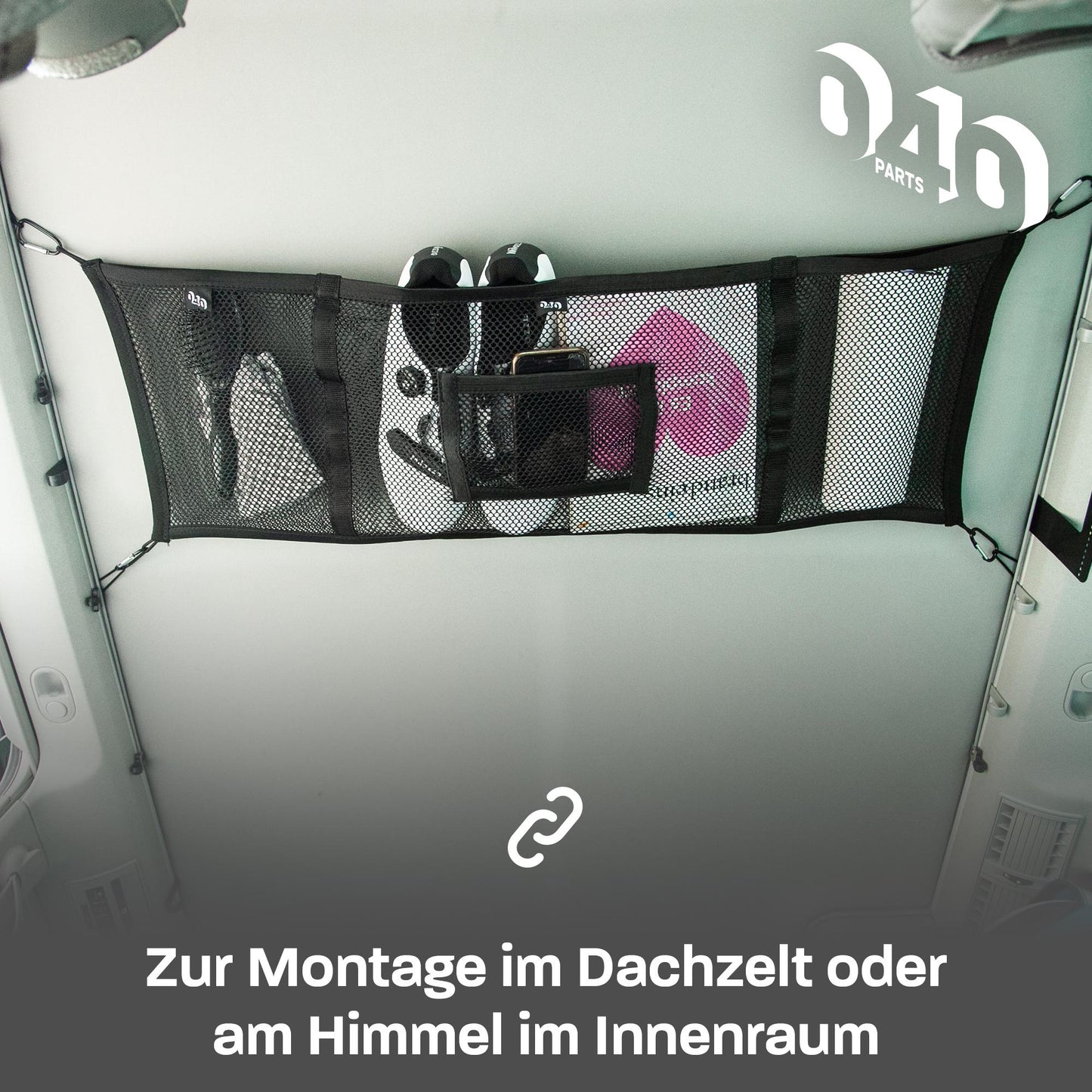040Parts Zavazadlová síť Kombi-Úložná síť pro střešní stan a interiér kompatibilní s VW T7 New California