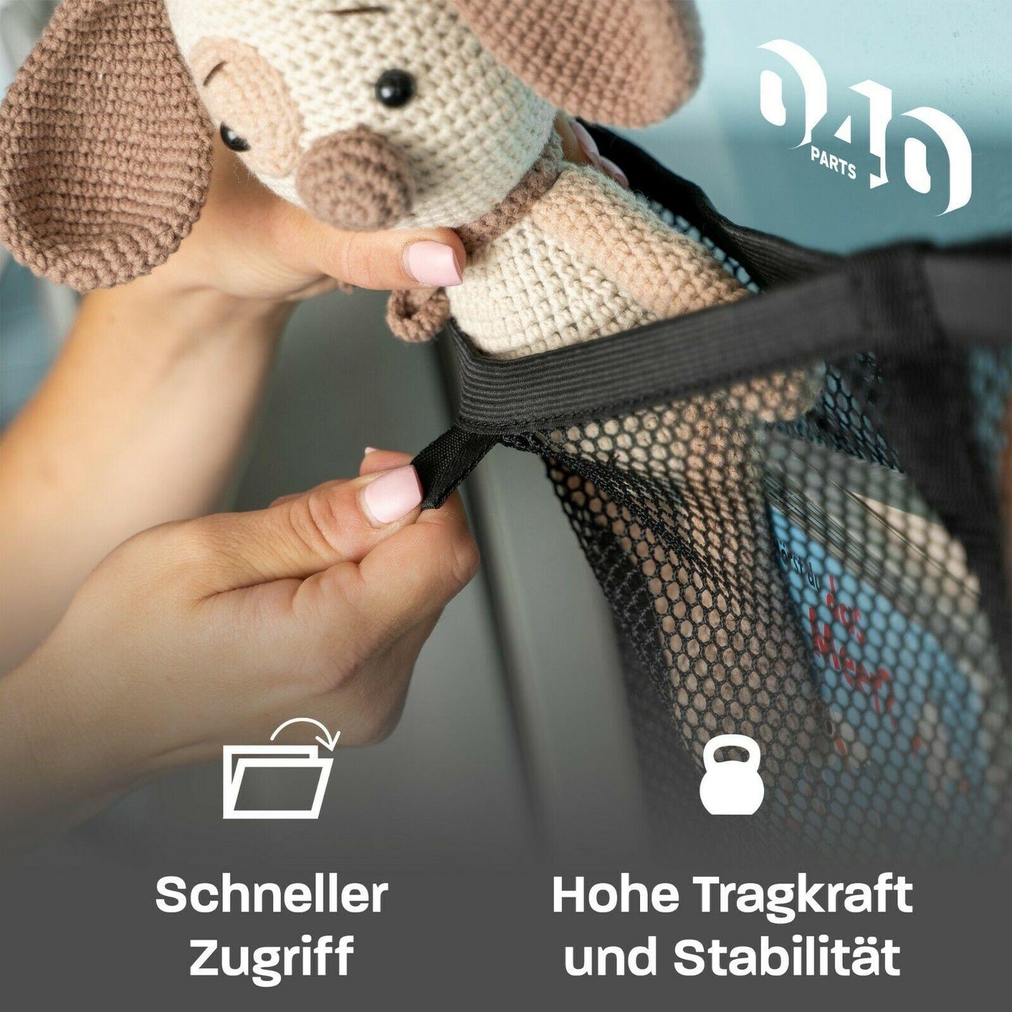 040Parts Aufbewahrungs-Netz für große Fenster von VW T7 T5 T6 Bulli, Multivan