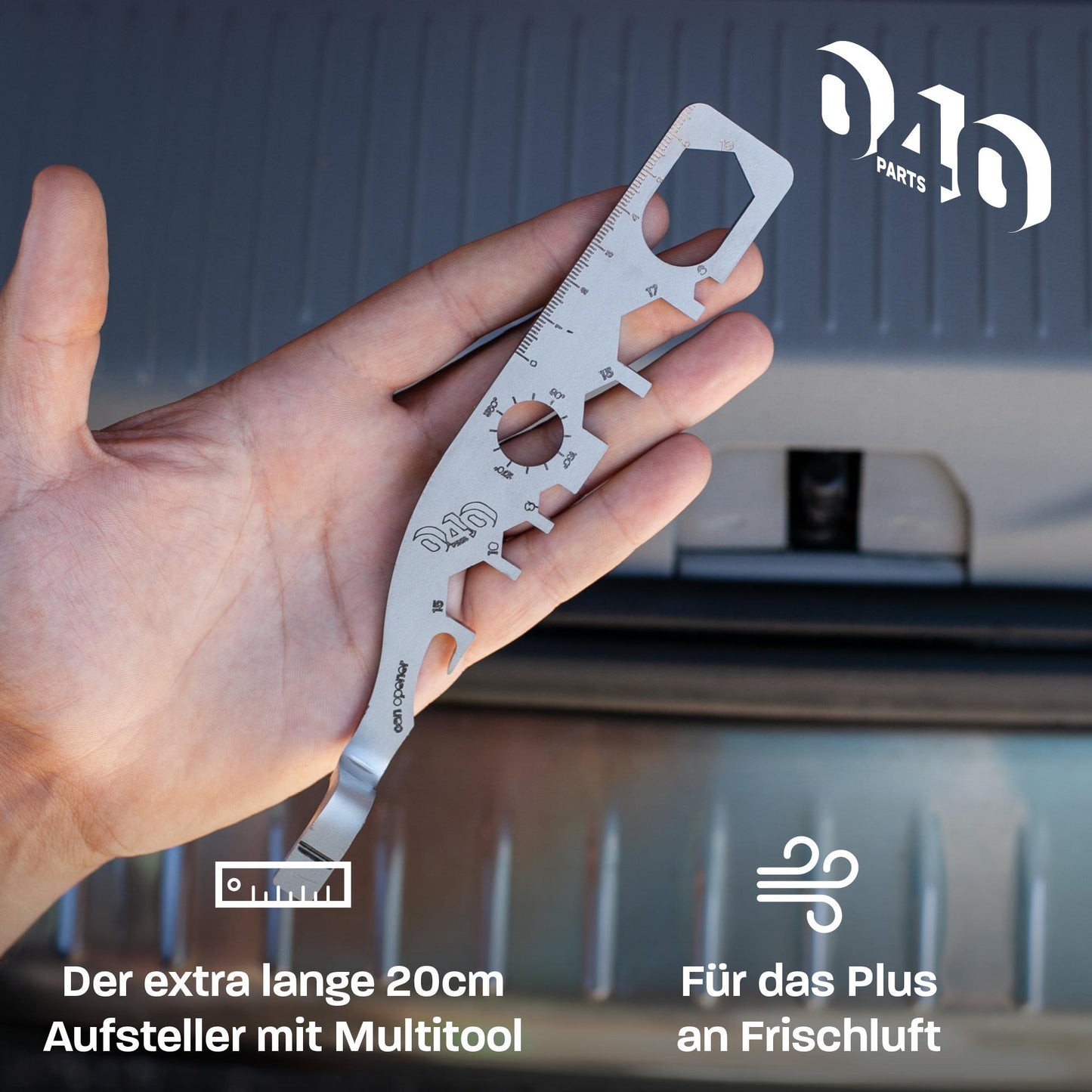 040 Parts Multitool extra langer Heckklappen Aufsteller 20 cm für VW T7 T6 T5 T4 California Multivan Bulli Ocean Beach Golf Caddy - Werkzeuge