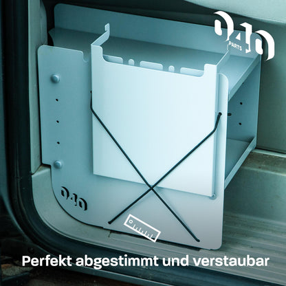 B-zboží: 040 parts sklopný stůl šedý pro botník perfektní odkládací plocha kempovací stůl pomocný stůl