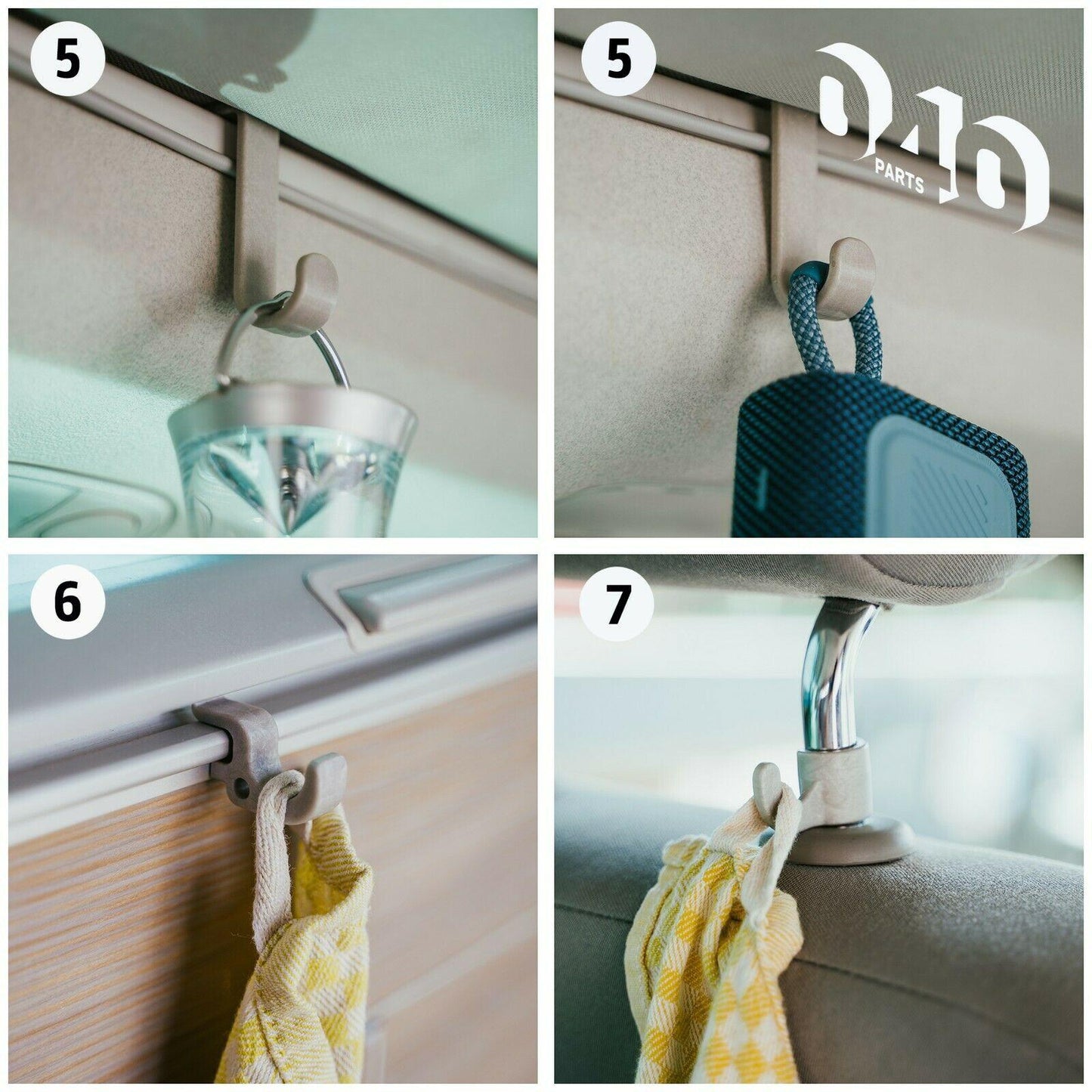 040Parts Set di 10 ganci adatto per VW California T5 T6 T6.1 Bulli Camper Ocean Coast