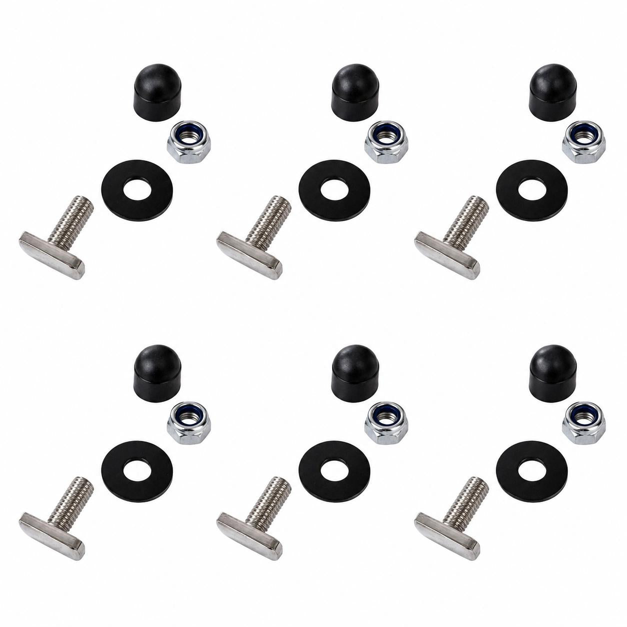 040 Parts 6er Set T Schraube Hammerkopfschraube M8x20 Edelstahl schwarz fuer Dachschiene C Profil fuer VW T5 T6 T6 1 T7 California und Camper