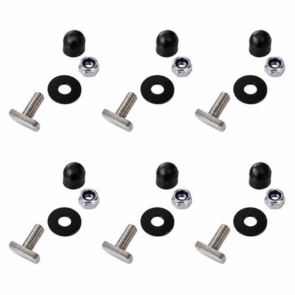 040 Parts 6er Set T Schraube Hammerkopfschraube M8x20 Edelstahl schwarz fuer Dachschiene C Profil fuer VW T5 T6 T6 1 T7 California und Camper