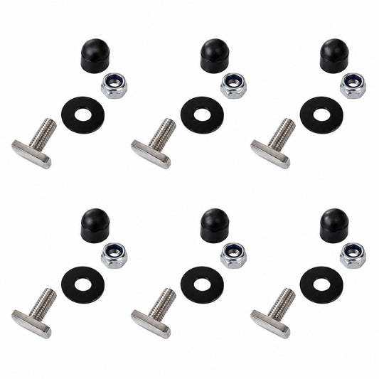 040 Parts 6er Set T Schraube Hammerkopfschraube M8x20 Edelstahl schwarz fuer Dachschiene C Profil fuer VW T5 T6 T6 1 T7 California und Camper