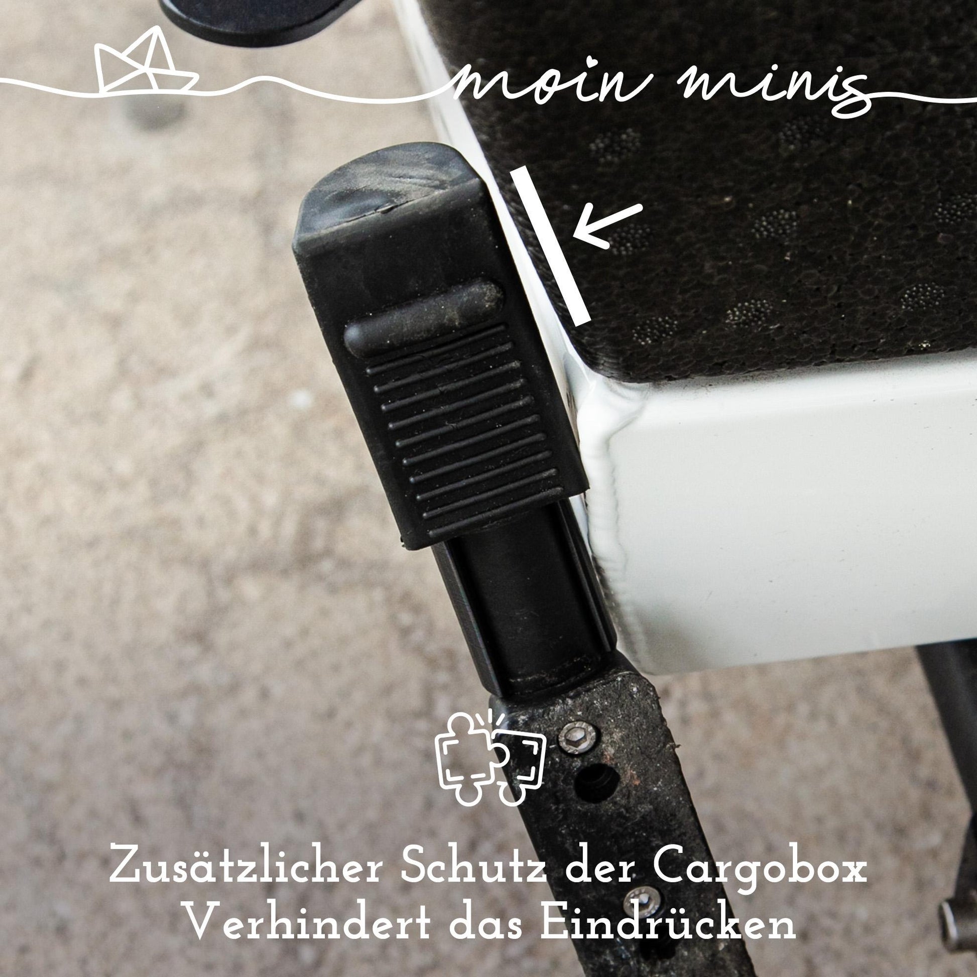 moin minis 2er Set Abstandshalter für Fahrradständer für Urban Arrow Family & Family Next & Shorty Lastenräder Schützt Gummipuffer - 040parts - 4260715845266