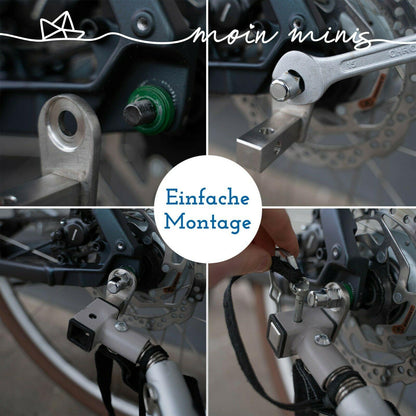 moin minis Adapter Croozer Fahrradanhänger bis 2015, Croozer 535/737/kid1+2, van 101, Cargo Achsadapter Zusatzkupplung - 040parts - 4260715840933