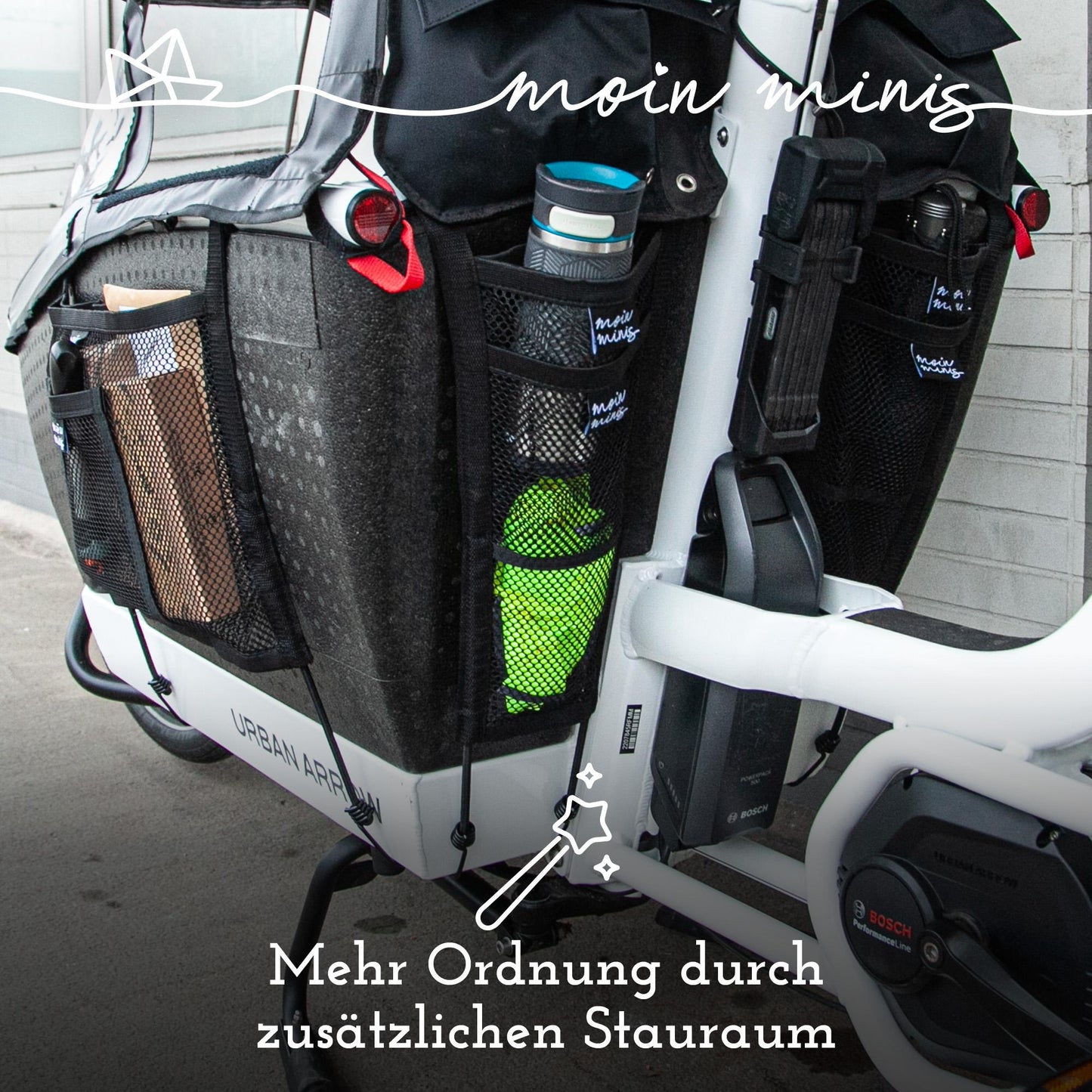 moin minis hinteres Gepäcknetz für Urban Arrow Family Lastenrad Fahhrad Cargo - 040parts - 4260715844856