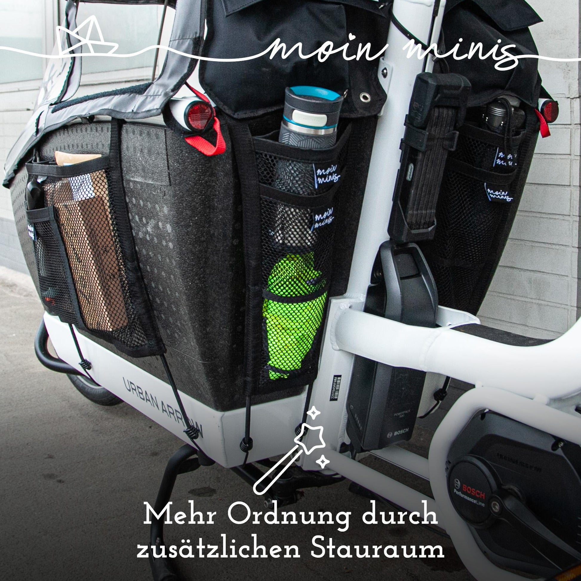 moin minis hinteres Gepäcknetz für Urban Arrow Family Lastenrad Fahhrad Cargo - 040parts - 4260715844856