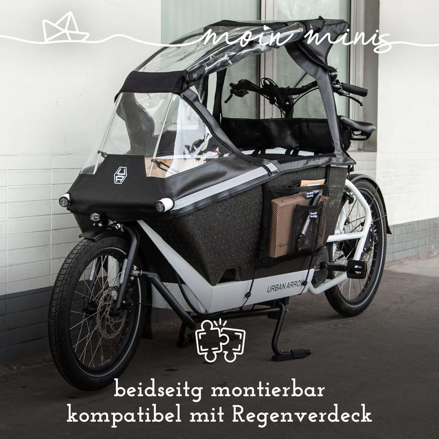 moin minis seitliches Gepäcknetz für Urban Arrow Family und Family Next Lastenrad Fahhrad Cargo - 040parts - 4260715844849