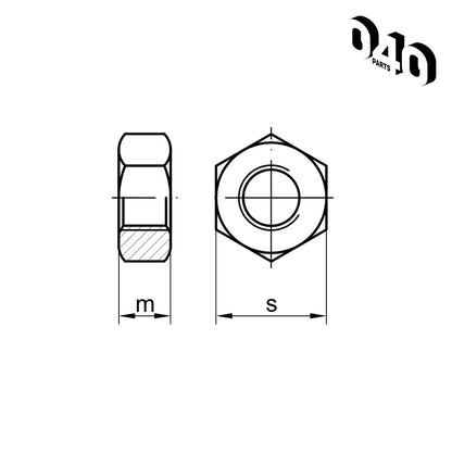 Sechskantmutter DIN 934 M10 schwarz verzinkt - 040parts - 4260715846836